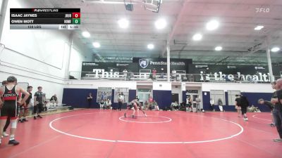 128 lbs Quarterfinal - Isaac Jaynes, Journeymen Wrestling Red - HSC vs Owen Mott, Homegrown White - HSC