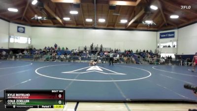 165 lbs Cons. Semi - Cole Zoeller, Cal Poly Humbolt vs Kyle Botelho, San Francisco State