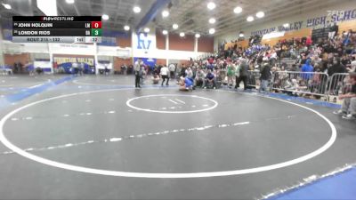 132 lbs Cons. Round 1 - John Holquin, La Mirada vs London Rios, Bishop Amat