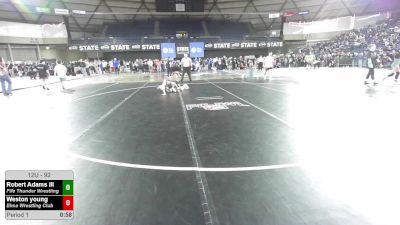 92 lbs Cons. Sub-quarters - Robert Adams III, Fife Thunder Wrestling vs Weston Young, Elma Wrestling Club
