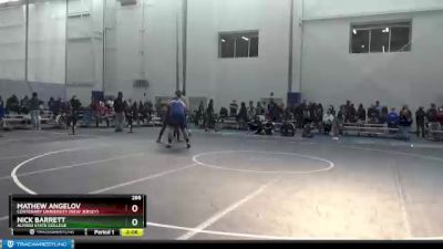285 lbs Prelim - Mathew Angelov, Centenary University (New Jersey) vs Nick Barrett, Alfred State College