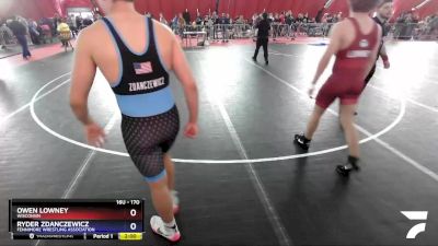 170 lbs Cons. Round 2 - Owen Lowney, Wisconsin vs Ryder Zdanczewicz, Fennimore Wrestling Association