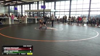 B-16 lbs Cons. Round 1 - Henry Slaymaker, Hammerin Hawks vs Lincoln McCauley, West Branch Youth Wrestling Cl