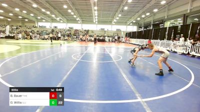 90 lbs Rr Rnd 1 - Braxtyn Bauer, The Fort Hammers vs Obadiah Willis, Illinois Orange & Blue