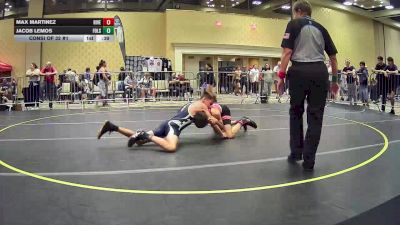113 lbs Consi Of 32 #1 - Max Martinez, Riverside Rascal vs Jacob Lemos, Folsom Wr Ac