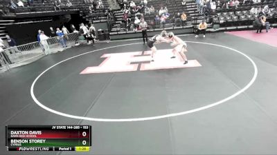 153 lbs Champ. Round 2 - Daxton Davis, Davis High School vs Benson Storey, Cyprus