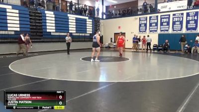 285 lbs Quarterfinal - Lucas Urness, Northland Community And Tech College vs Justin Matson, Dubuque