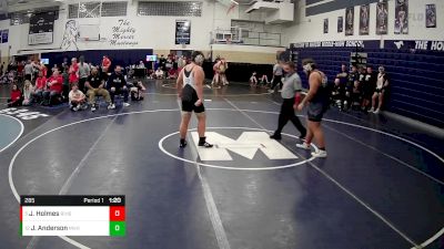 285 lbs Champ. Round 2 - James Holmes, Ringgold Hs vs Justin Anderson, Moshannon Valley Hs