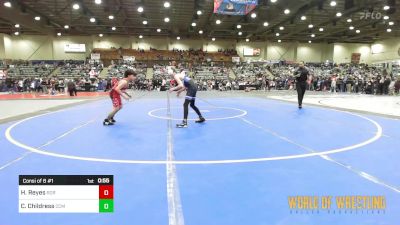 90 lbs Consi Of 8 #1 - Harlow Reyes, Rock Of Redmond Wrestling vs Calan Childress, Central Coast Most Wanted