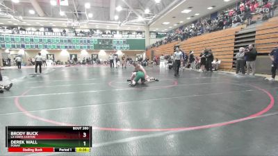 132 lbs Quarterfinal - Brody Buck, La Costa Canyon vs Derek Wall, Poway