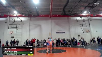 155 lbs Cons. Round 2 - Lilliana Dodd, Perry Meridian vs Lilyana Romero, Franklin Wrestling Club