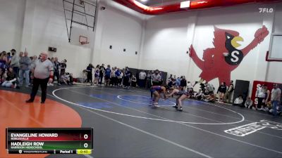 140 lbs Cons. Round 2 - Evangeline Howard, Noblesville vs Hadleigh Row, Harrison Highschool