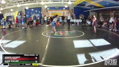 95 lbs Round 2 - Jaxson Hackett, Braves Lake Gibson vs Nadir Shalaby, Attack