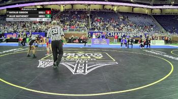Girls-105 lbs Quarterfinal - Allie Matheney, Lamphere H.s. Girls vs Natalie Gibson, Chippewa Hills Hs Girls