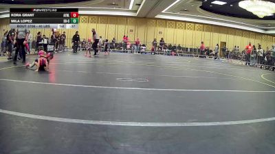 40 lbs Round Of 16 - Kora Grant, Athlos Wrestling vs Mila Lopez, So-Cal Hammers