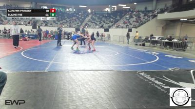 140 lbs Quarterfinal - Adalynn Parsley, Glenpool JH vs Blaike Ivie, Salina