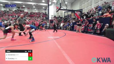 76 lbs Quarterfinal - Jack Cisneros, Skiatook Youth Wrestling vs Parker Zluticky, Kansas Young Guns