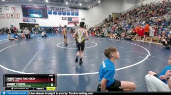 80 lbs Quarterfinal - Brody Farris, Clear Creek Middle School vs Christiano Pacheco, Carey Jr High