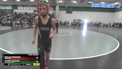 85 lbs Cons. Round 1 - Ryder Schultz, Platte County vs Nollie Pearson, Ironhawk