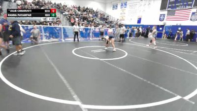 140 lbs Champ. Round 2 - Ranna Payamfar, Redondo Union vs Julie Cimarusti, West Covina