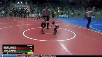 37 lbs Cons. Round 2 - Brady Cowett, Warner Eagles Youth vs Piper Norrell, Tuttle Wrestling Club
