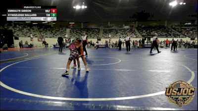 55 lbs 2nd Place - Emmalyn Gibson, Wolfpak Wrestling vs Kyngzleigh Ballard, Team Conquer Wrestling