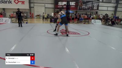 74 kg Round Of 128 - Eric Shindel, Blue & Gold Wrestling Club vs Benjamin Durocher, Ranger Wrestling Club