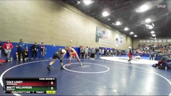 190 lbs Cons. Round 6 - Brett Williamson, Moopark vs Cole Loney, Atascadero