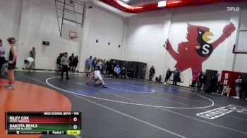 150 lbs Cons. Round 3 - Riley Cox, Perry Meridian vs Dakota Beals, Eastside Blazers