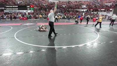 75 lbs Cons. Round 3 - Lincoln Baker, Freedom Wrestling Club vs Tristan Morin, Winneconne Youth Wrestling