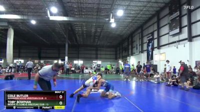 126 lbs Round 2 (3 Team) - Toby Bowman, BELIEVE TO ACHIEVE WRESTLING CLUB vs Cole Butler, SLAUGHTER HOUSE WRESTLING CLUB