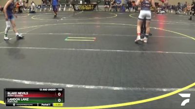 100 lbs Quarterfinal - Blake Nevils, Honey Badgers vs Landon Lanz, Portland