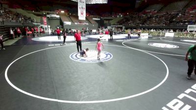 73 lbs Cons. Quarters - Aria Campos, Atwater Youth Wrestling vs Mia Dominguez, Crusader Wrestling
