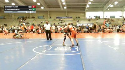 126 lbs Round Of 64 - Camden Olson, TDWC Maniacs Blue - HSB vs Logan Medeiros, Iron Faith Gold - HSB
