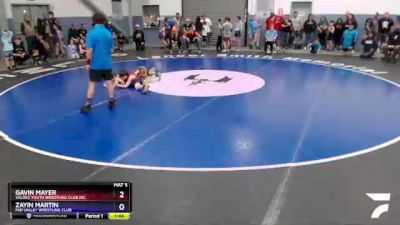 67 lbs X Bracket - Zayin Martin, Mid Valley Wrestling Club vs Gavin Mayer, Valdez Youth Wrestling Club Inc.