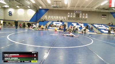 45-50 lbs Round 1 - Vance Hansen, Agon Academy Wrestling vs Colt Anderson, Top Of Utah