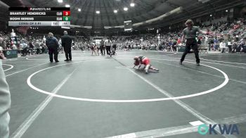 40 lbs Consi Of 8 #1 - Brantley Hendricks, Claremore Wrestling Club vs Bodhi Berens, Blanchard Wrestling Club
