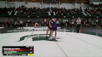 184 lbs Champ. Round 1 - Jon Halvorsen, Northwestern vs Brayden Gautreau, Central Michigan