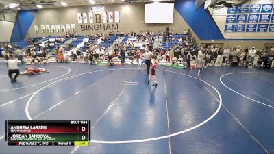 100 lbs Semifinal - Jordan Sandoval, Sanderson Wrestling Academy vs Andrew Larsen, Team Prestige