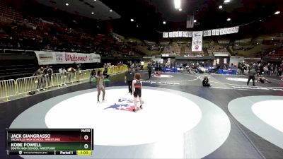 138 lbs Cons. Round 4 - Kobe Powell, South High School Wrestling vs Jack Giangrasso, Vacaville High School Wrestling