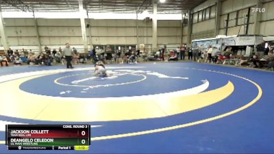 70 lbs Cons. Round 3 - DeAngelo Celedon, Lil Mavs Wrestling vs Jackson Collett, Team Real Life