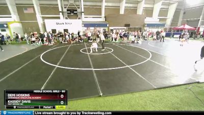 80 lbs Cons. Semi - Kassidy Davis, Mat Demon WC vs Demi Hoskins, Sanderson Wrestling Academy