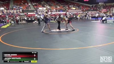 4A 120 lbs Champ. Round 1 - Jayden Westgate, Baldwin vs Dayne Ogden, Osawatomie