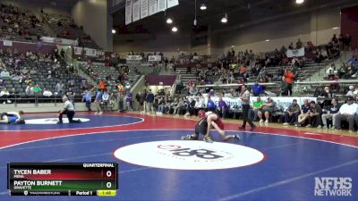 4A 120 lbs Quarterfinal - Tycen Baber, Mena vs Payton Burnett, Gravette