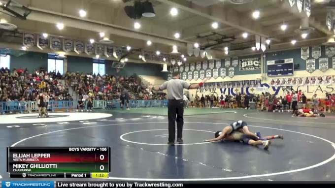 106 Lbs Quarterfinal - Mikey Ghilliotti, Chaparral Vs Elijah Lepper ...