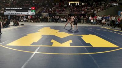 6A 190 lbs 1st Place Match - Brock Armstrong, Coeur D Alene vs Beau Steel, Kuna