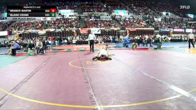 A - 165 lbs 3rd Place Match - Branch Martin, Frenchtown vs Blaise Cronk, Columbia Falls