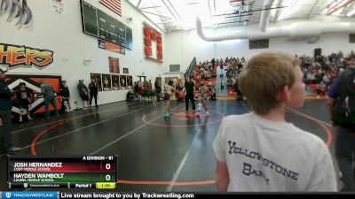 91 lbs Round 2 - Josh Hernandez, Cody Middle School vs Hayden Wambolt, Laurel Middle School