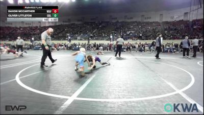 73 lbs Quarterfinal - Daxon McCarther, Weatherford Youth Wrestling vs Oliver Littleton, Collinsville Cardinal Youth Wrestling