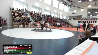 150 lbs Champ. Round 1 - Alexander Cruz, Hoover vs George Spears, El Capitan